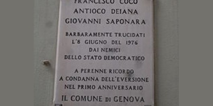 Genova, targa in memoria dell'attentato