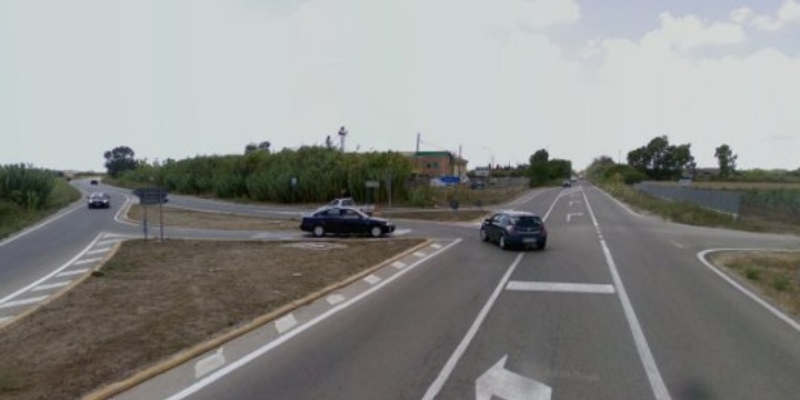 Bivio circonvallazione Cabras (Google Maps)