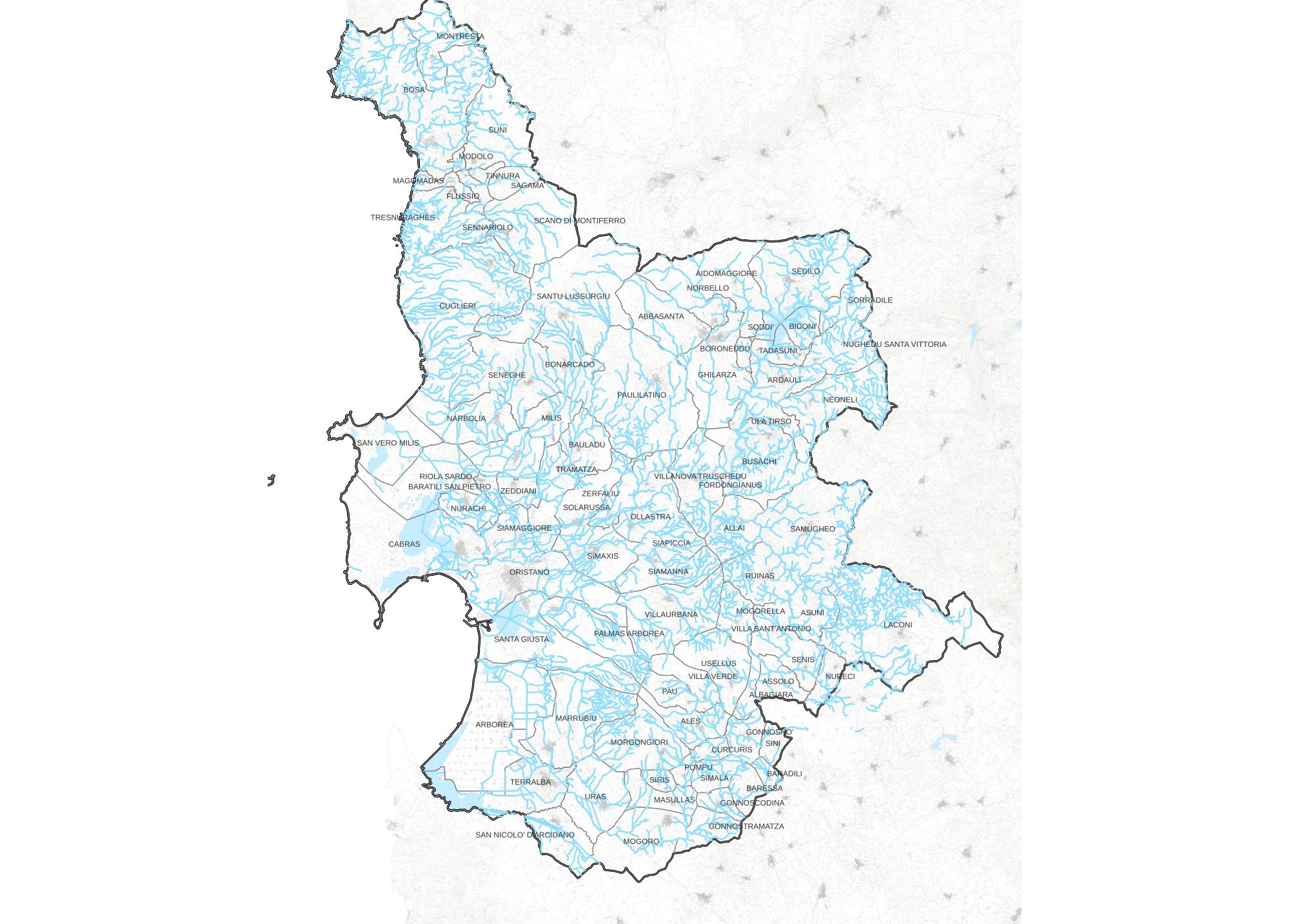 cartina redicolo idrografico provinciale
