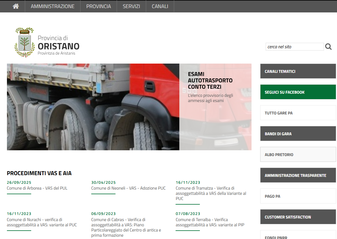 Sito - versione precedente